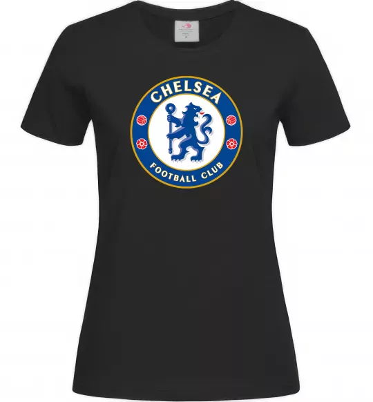 Женская футболка Chelsea FC logo Черный фото