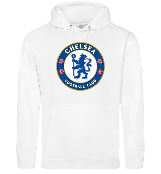Мужская толстовка (худи) Chelsea FC logo Белый фото