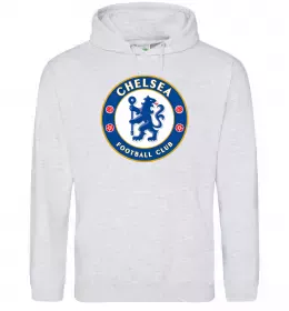 Мужская толстовка (худи) Chelsea FC logo Серый меланж фото
