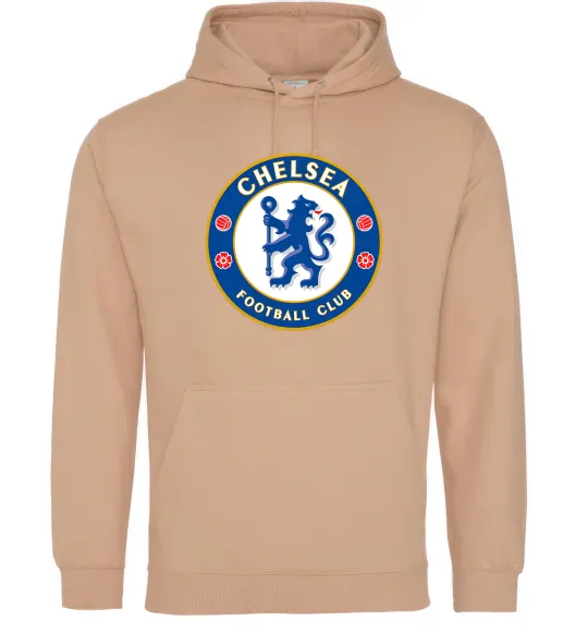 Мужская толстовка (худи) Chelsea FC logo Песочный фото