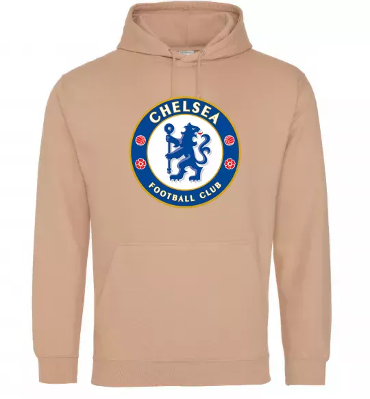 Женская толстовка (худи) Chelsea FC logo Песочный фото