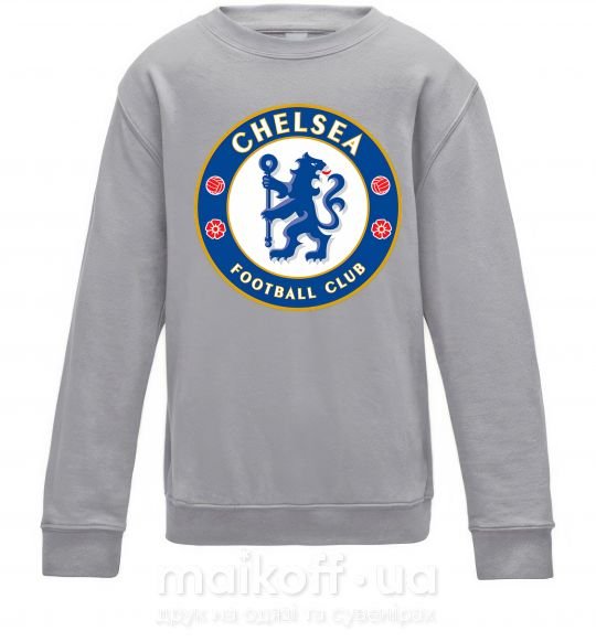 Детский Свитшот Chelsea FC logo Серый меланж фото
