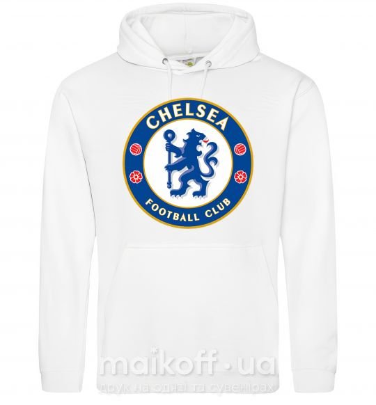 Мужская толстовка (худи) Chelsea FC logo Белый фото