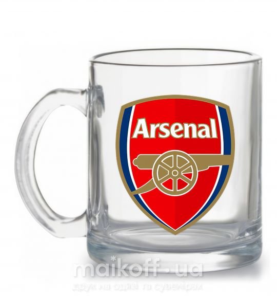 Чашка стеклянная Arsenal logo Прозрачный фото