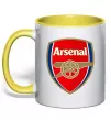 Чашка с цветной ручкой Arsenal logo Солнечно желтый Чашка с цветной ручкой Arsenal logo Солнечно желтый фото