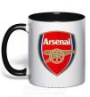 Чашка з кольоровою ручкою Arsenal logo Чорний фото