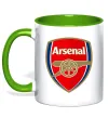 Чашка с цветной ручкой Arsenal logo Лаймовый фото