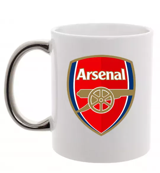 Чашка с цветной ручкой Arsenal logo Серебро фото