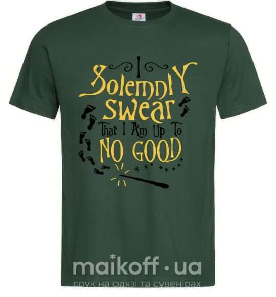 Мужская футболка I solemnly swear that i am up to no good Темно-зеленый фото