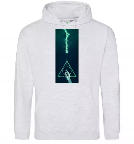 Чоловіча толстовка (худі) Бузинна паличка Сірий меланж фото