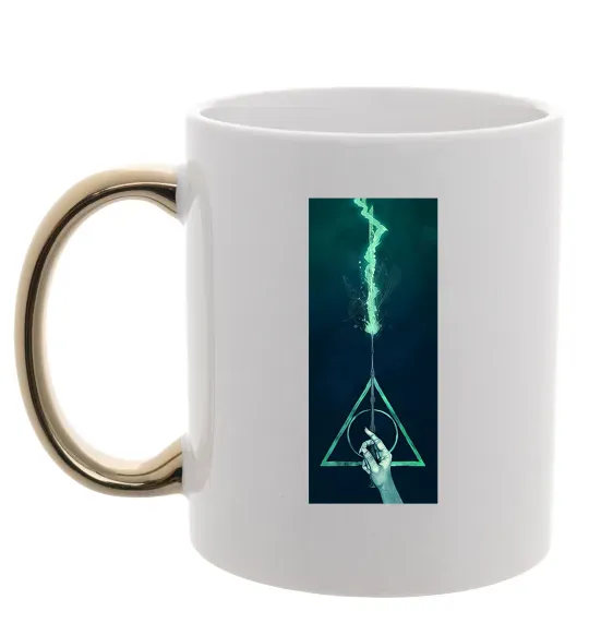 Чашка з кольоровою ручкою Бузинна паличка Золото фото