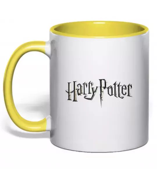 Чашка з кольоровою ручкою Harry Potter logo Сонячно жовтий фото