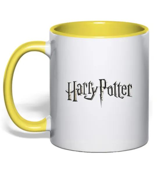 Чашка з кольоровою ручкою Harry Potter logo Лимонний фото