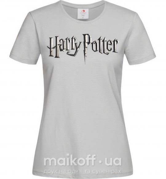 Женская футболка Harry Potter logo Серый фото