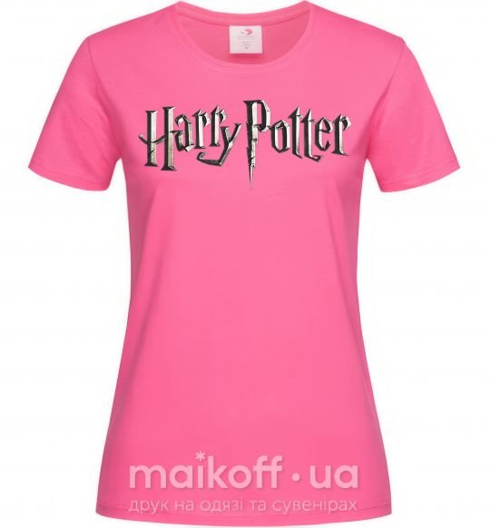Женская футболка Harry Potter logo Ярко-розовый фото