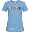 Женская футболка Harry Potter logo Голубой фото