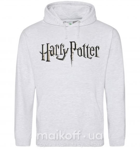 Мужская толстовка (худи) Harry Potter logo Серый меланж фото