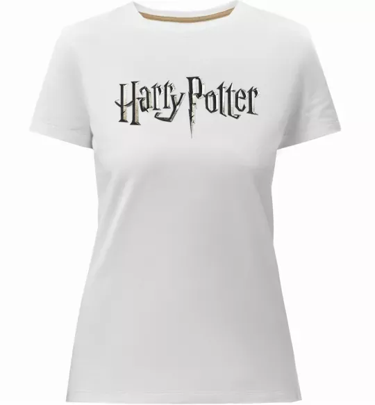 Женская премиум футболка Harry Potter logo Белый фото