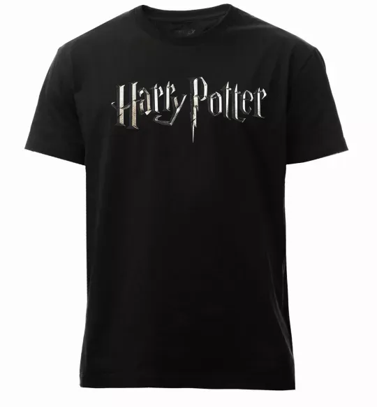 Мужская премиум футболка Harry Potter logo Черный фото