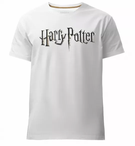 Мужская премиум футболка Harry Potter logo Белый фото