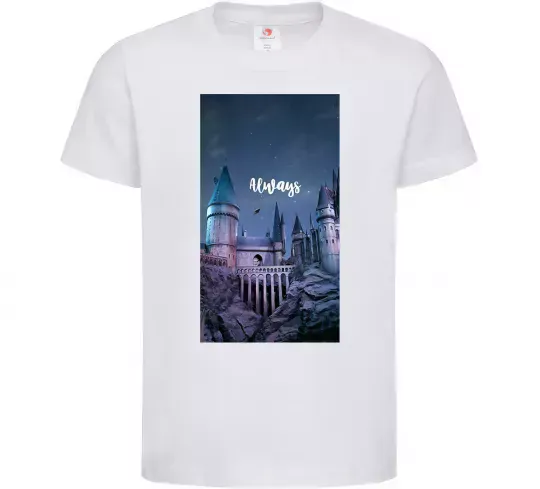 Дитяча футболка Нічний Хогвартс напис завжди Білий фото