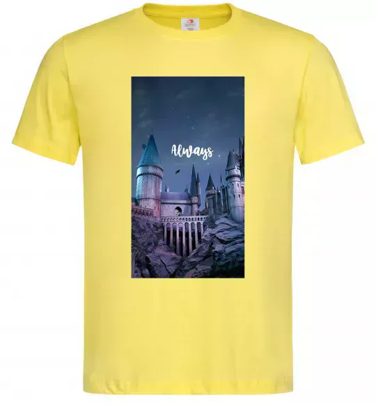 Мужская футболка Нічний Хогвартс напис завжди Лимонный фото