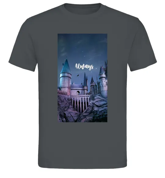 Мужская футболка Нічний Хогвартс напис завжди Графит фото