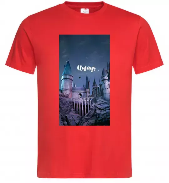Мужская футболка Нічний Хогвартс напис завжди Красный фото