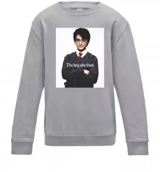 Детский Свитшот The boy who lived Серый меланж фото