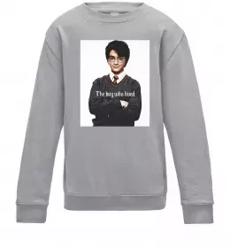 Детский Свитшот The boy who lived Серый меланж фото