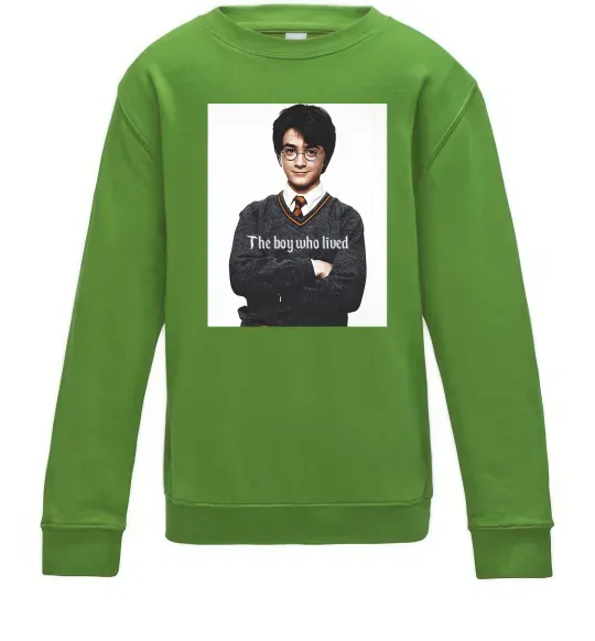 Детский Свитшот The boy who lived Лаймовый фото