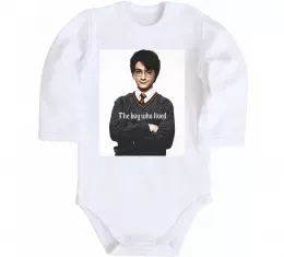 Детский боди The boy who lived Белый фото