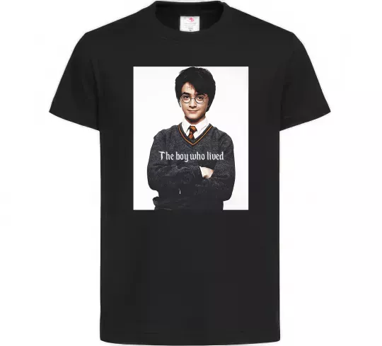 Дитяча футболка The boy who lived Чорний фото