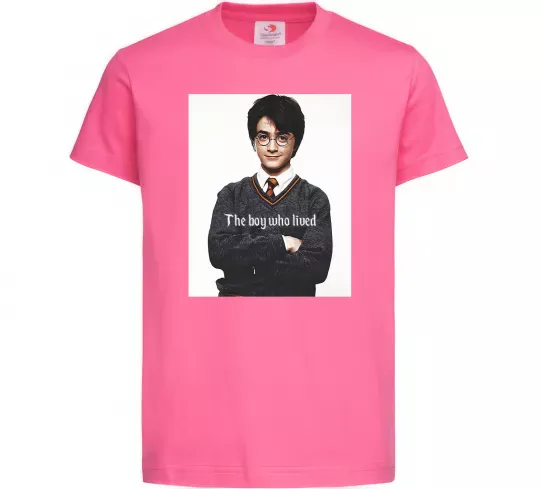 Дитяча футболка The boy who lived Яскраво-рожевий фото