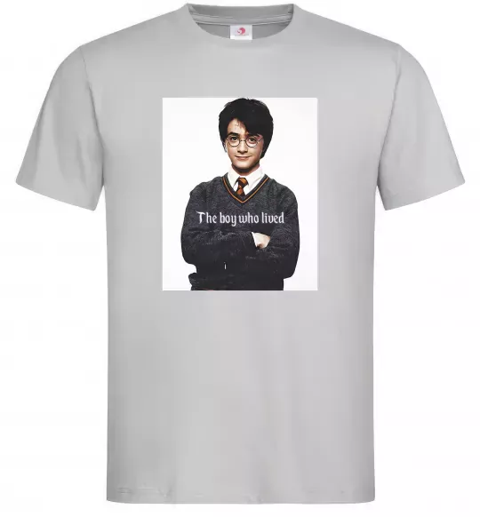 Чоловіча футболка The boy who lived Сірий фото