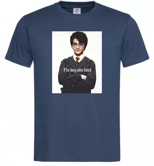 Чоловіча футболка The boy who lived Темно-синій фото