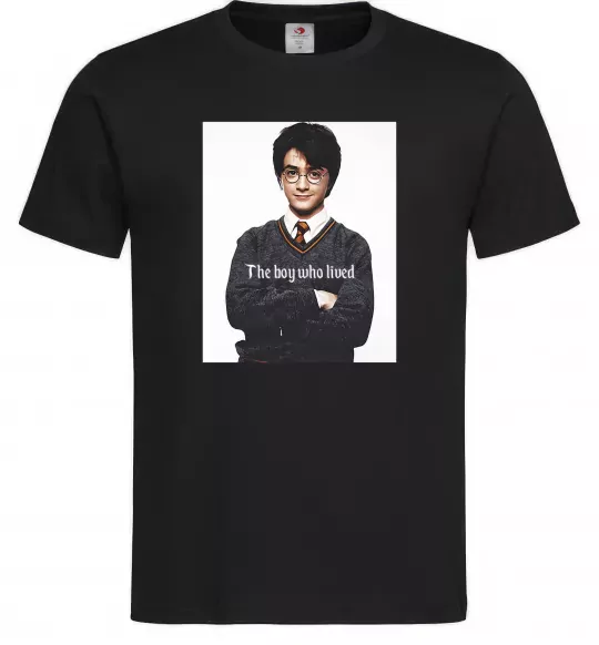 Чоловіча футболка The boy who lived Чорний фото