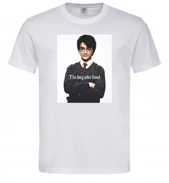 Чоловіча футболка The boy who lived Білий фото