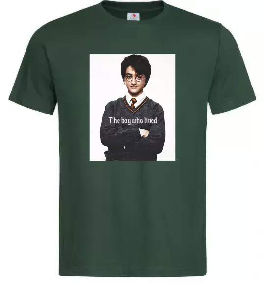 Чоловіча футболка The boy who lived Темно-зелений фото