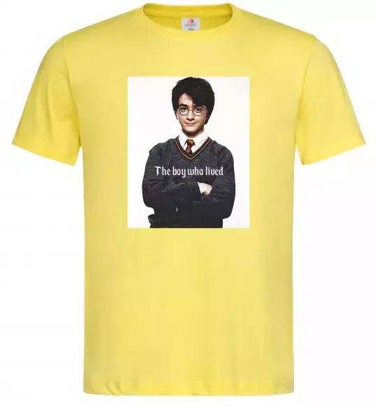 Чоловіча футболка The boy who lived Лимонний фото