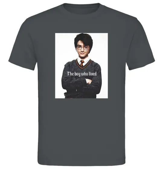 Чоловіча футболка The boy who lived Графіт фото