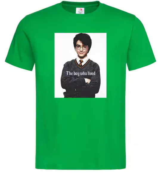 Чоловіча футболка The boy who lived Зелений фото