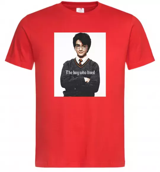 Чоловіча футболка The boy who lived Червоний фото