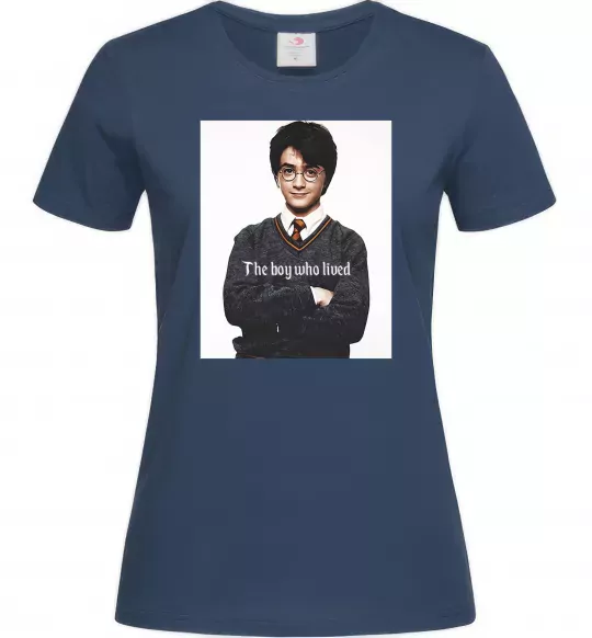 Жіноча футболка The boy who lived Темно-синій фото