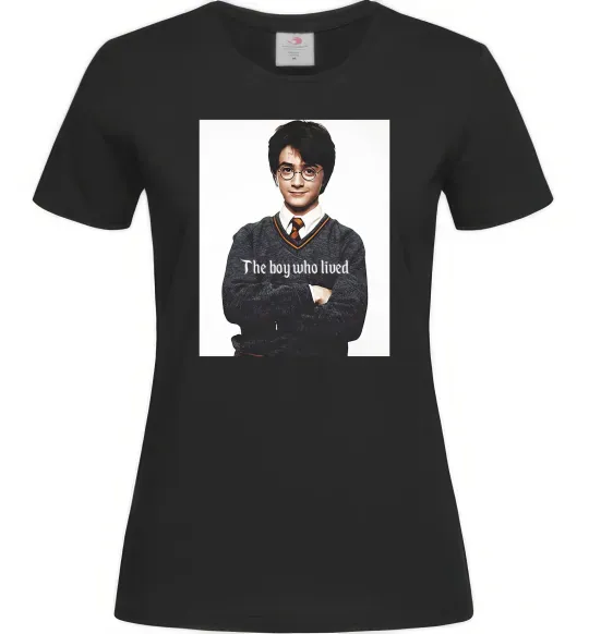 Жіноча футболка The boy who lived Чорний фото
