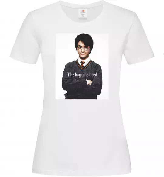 Жіноча футболка The boy who lived Білий фото