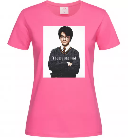 Жіноча футболка The boy who lived Яскраво-рожевий фото