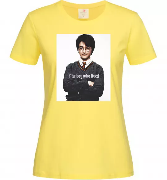 Жіноча футболка The boy who lived Лимонний фото