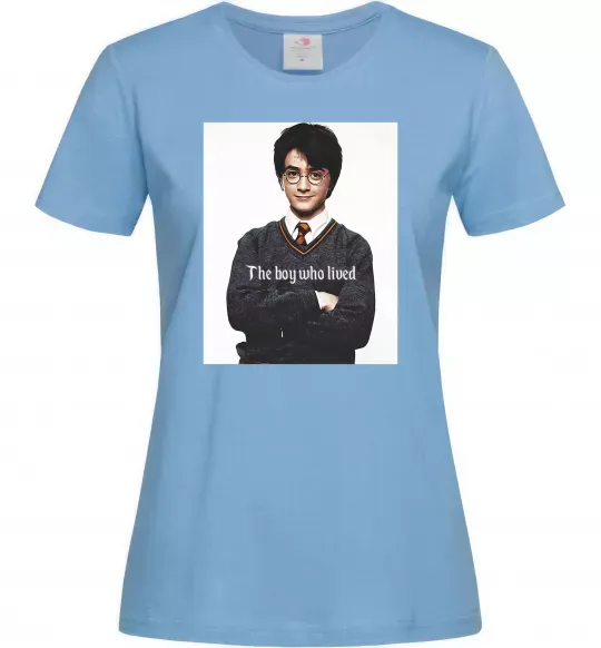 Жіноча футболка The boy who lived Блакитний фото