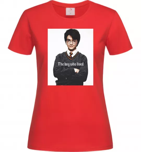 Жіноча футболка The boy who lived Червоний фото